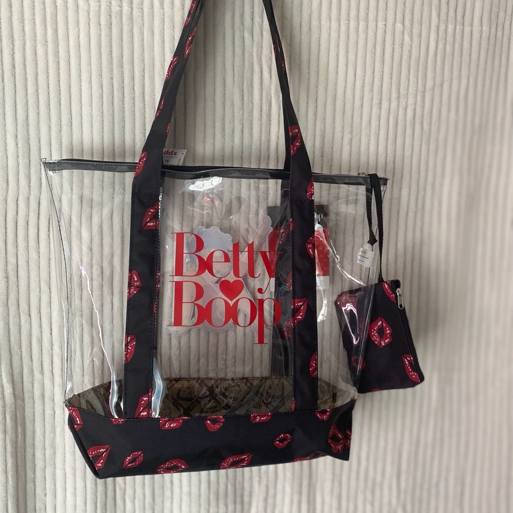 Betty Boop Clear Tote with Red and Black Accents - Picture 4 of 11